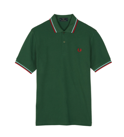 Fred Perry M12 Original Twin Tipped Polo Tartan Green