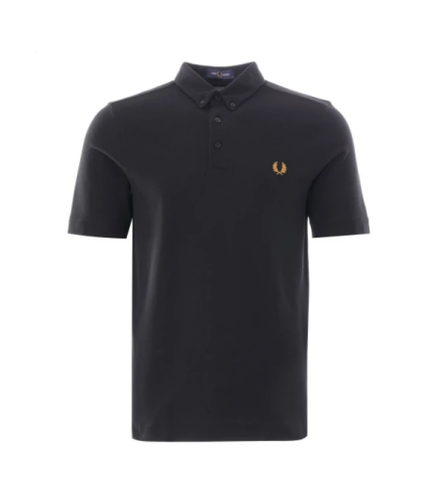 Fred Perry Button Down Polo Shirt Black